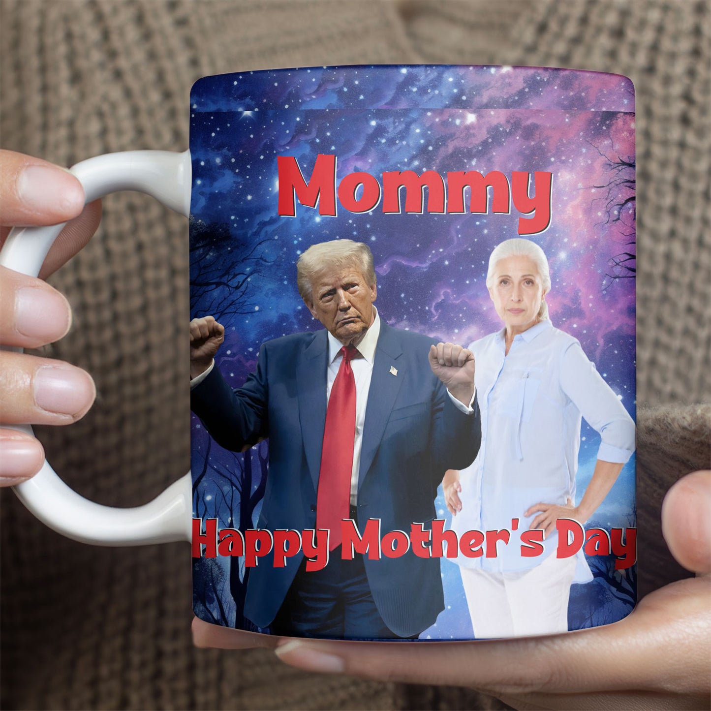 My Dad With Donald Trump Custom Photo Full Wrap Mug, Father's Day Mug, Father's Day Gift Ideas 682046 - GOP