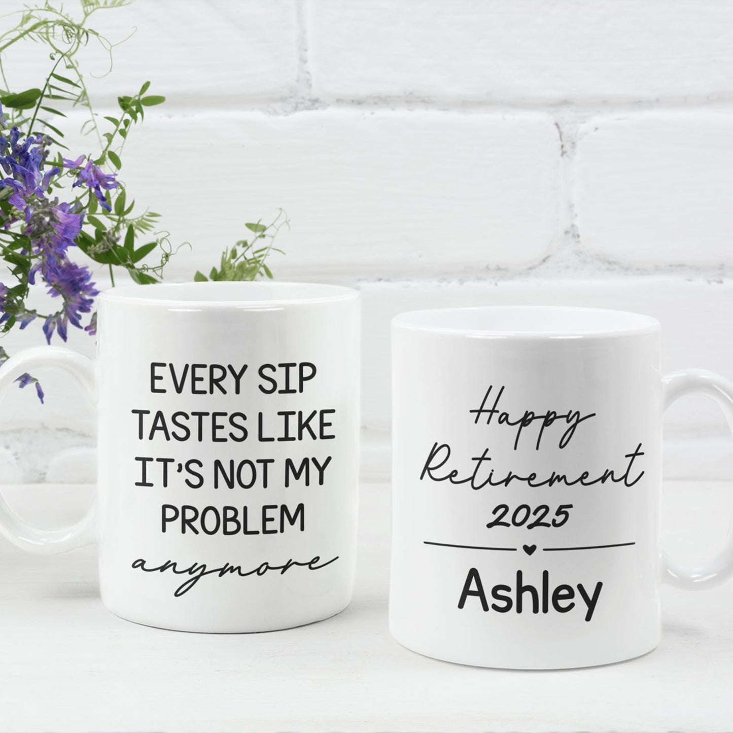 Personalized Retirement Coffee Mug, Custom Retirement Gift For Boss Coworker, Happy Retirement White Mug Accent Mug 683199