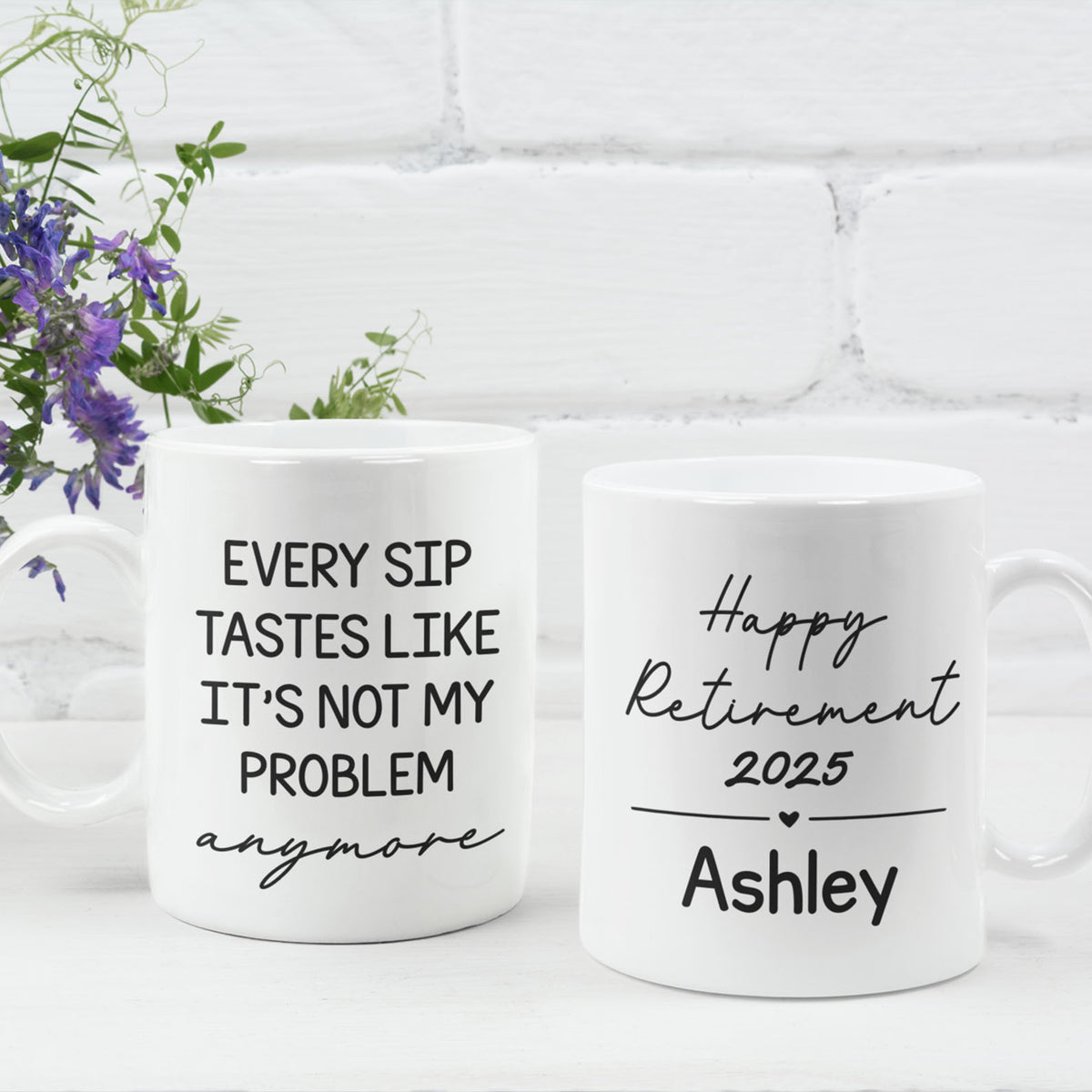 Personalized Retirement Coffee Mug, Custom Retirement Gift For Boss Coworker, Happy Retirement White Mug Accent Mug 683199
