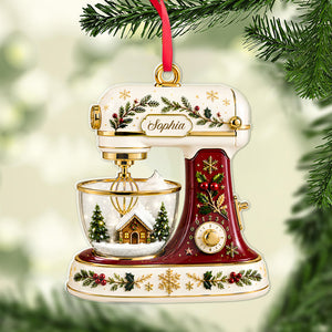Personalized Christmas Baking Mixer Acrylic Ornament, Custom Name Kitchen Ornament, Baker Christmas Gift 686136