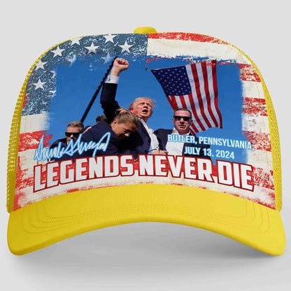 Legends Never Die | Trump Fight 2024 Cap | Trump Pennsylvania Rally | Trump Fight Trucker Cap Hat C1143 - GOP