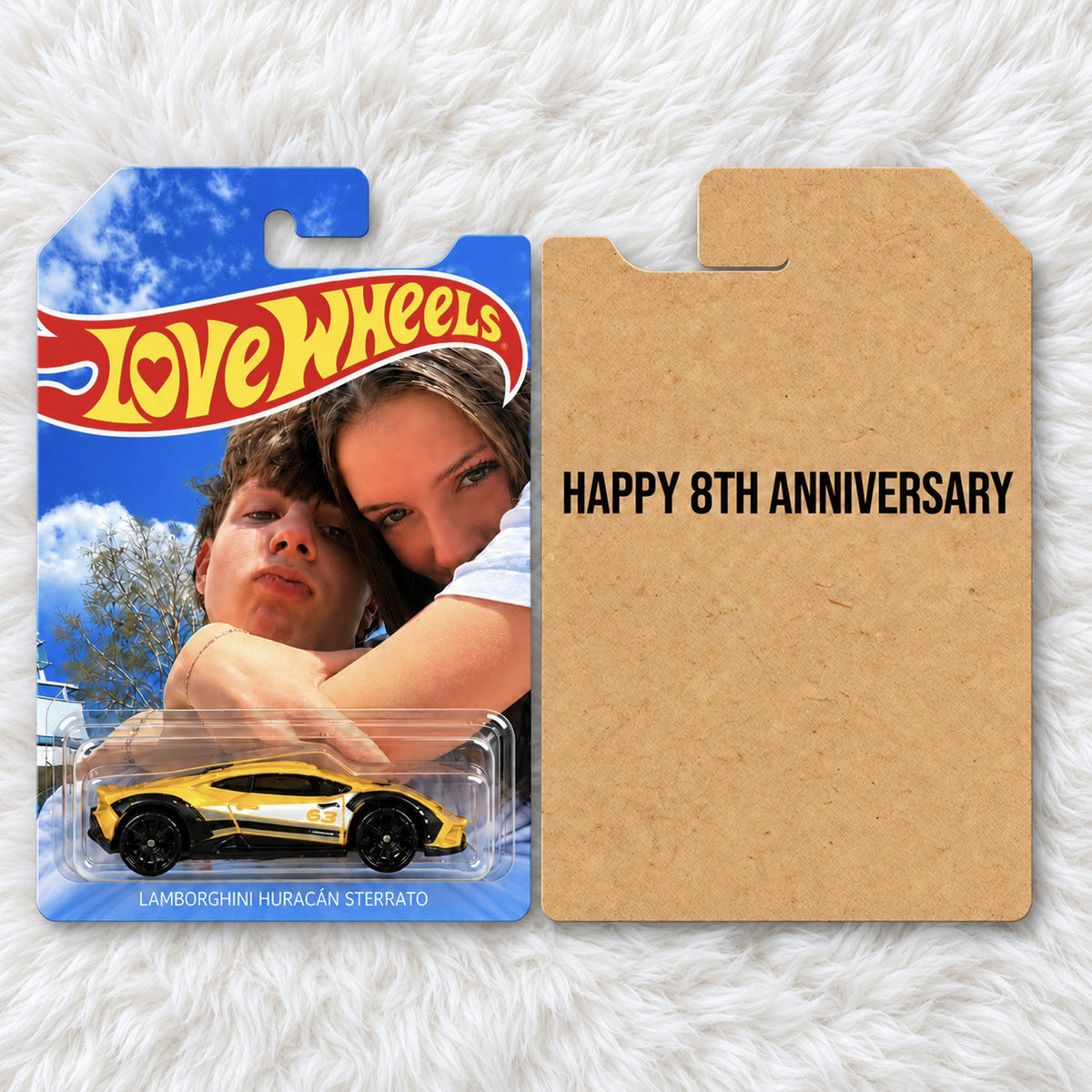 Personalized Love Wheels Hot Wheels Packaging, Custom Couple Photo Toy Car Display 686791 WFD