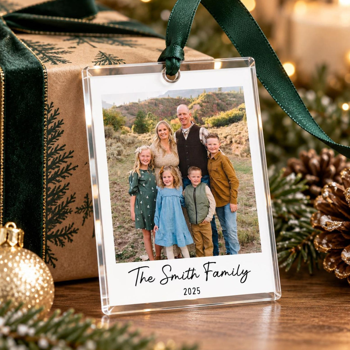 Custom Photo Christmas Acrylic Ornament, Personalized Family Picture Christmas Ornament, Christmas Tree Decor Gift 686895 WFD