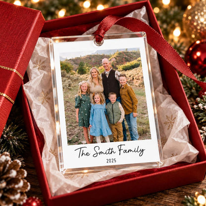 Custom Photo Christmas Acrylic Ornament, Personalized Family Picture Christmas Ornament, Christmas Tree Decor Gift 686895 WFD