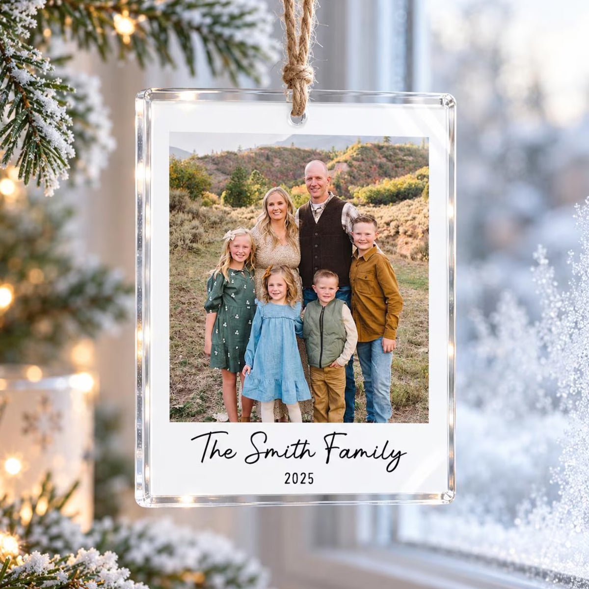 Custom Photo Christmas Acrylic Ornament, Personalized Family Picture Christmas Ornament, Christmas Tree Decor Gift 686895 WFD