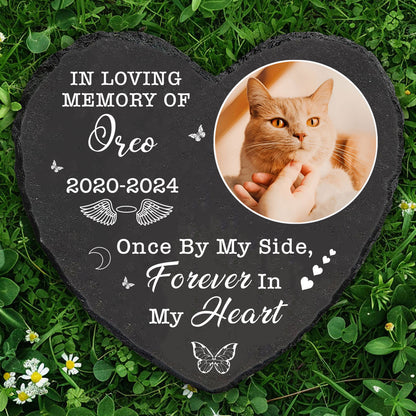Once By My Side Forever In My Heart Stone, Personalized Photo Memorial Stone, Gifts For Loss of Loved One 682015