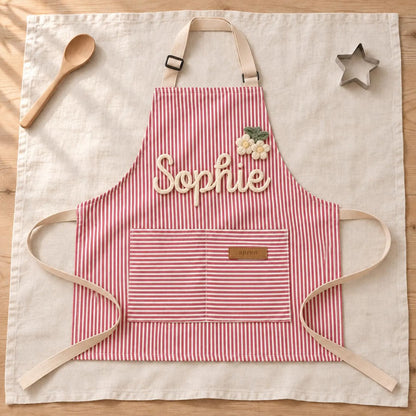 Custom Name Striped Kitchen Apron, Personalized Baking & Cooking Gift 686841 WFD