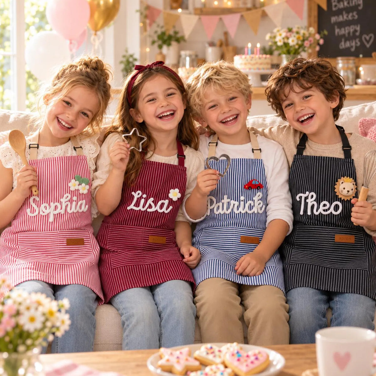 Custom Name Striped Kitchen Apron, Personalized Baking & Cooking Gift 686841 WFD