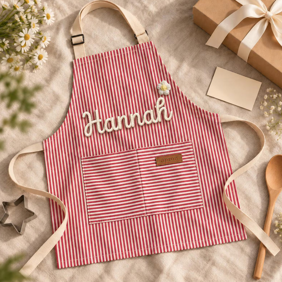 Custom Name Striped Kitchen Apron, Personalized Baking & Cooking Gift 686841 WFD