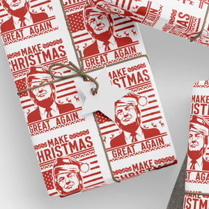 Make Christmas Great Again Wrapping Paper, Trump Christmas Wrapping Paper, Funny Christmas Gift Paper, MAGA Gift Wrap, Republican Gift M1826 - GOP