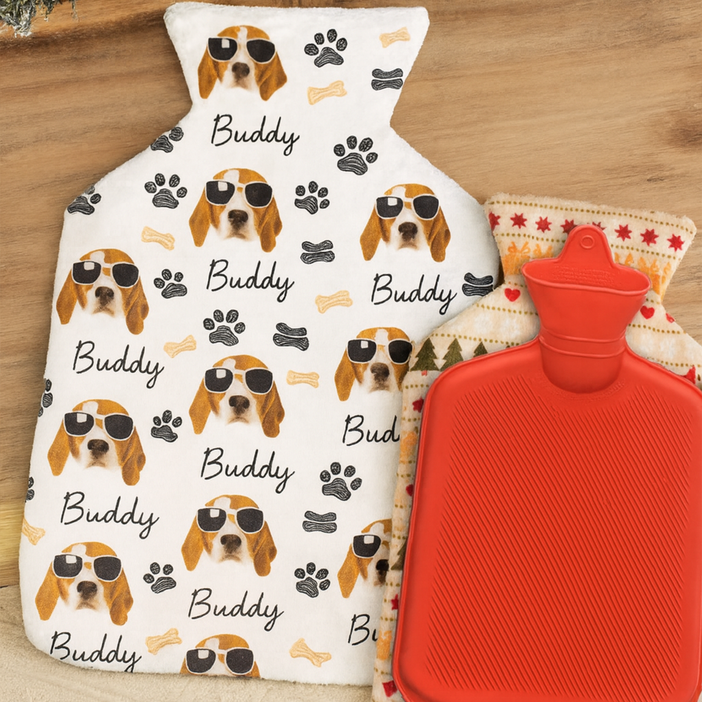 Custom Photo Plush Hot Water Bottle Cover, Personalized Plush Hot Water Bottle Cover, Gift For Dog Lovers, Cat Lovers 683824