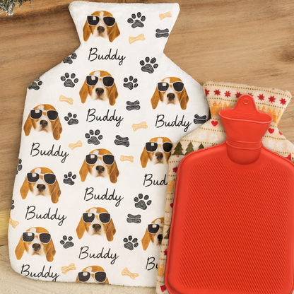 Custom Photo Plush Hot Water Bottle Cover, Personalized Plush Hot Water Bottle Cover, Gift For Dog Lovers, Cat Lovers 683824