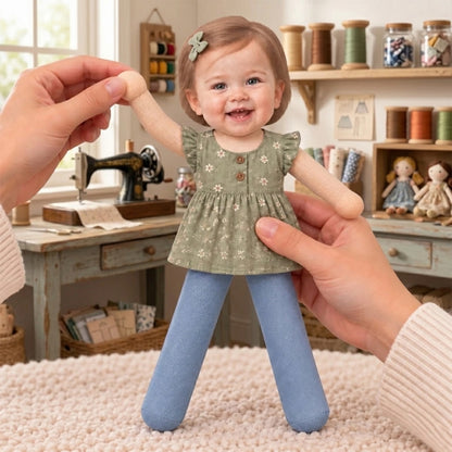 Custom Photo Family Gifts, Personalized Poseable Plush Doll from Picture, Custom Mini Me Face Stuffed Toy, Cute Family Keepsake Gift 686732 WFD