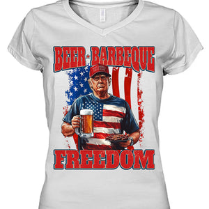 Beer BBQ Freedom Shirt | President Trump T-Shirt | Patriotic Flag Shirt | Independence Day Tee 682425 - GOP