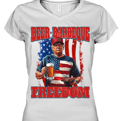 Beer BBQ Freedom Shirt | President Trump T-Shirt | Patriotic Flag Shirt | Independence Day Tee 682425 - GOP