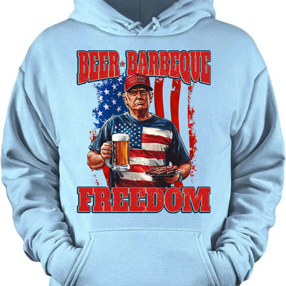 Beer BBQ Freedom Shirt | President Trump T-Shirt | Patriotic Flag Shirt | Independence Day Tee 682425 - GOP