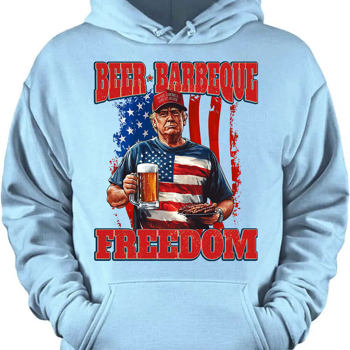 Beer BBQ Freedom Shirt | President Trump T-Shirt | Patriotic Flag Shirt | Independence Day Tee 682425 - GOP