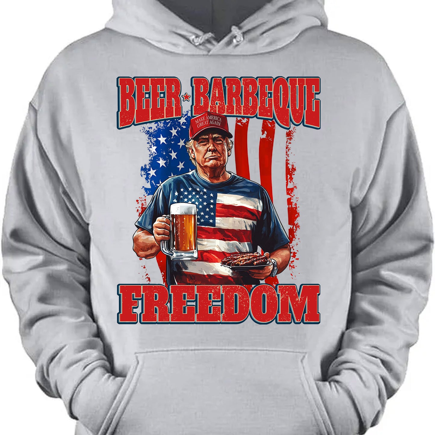 Beer BBQ Freedom Shirt | President Trump T-Shirt | Patriotic Flag Shirt | Independence Day Tee 682425 - GOP