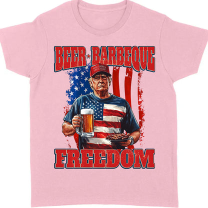 Beer BBQ Freedom Shirt | President Trump T-Shirt | Patriotic Flag Shirt | Independence Day Tee 682425 - GOP