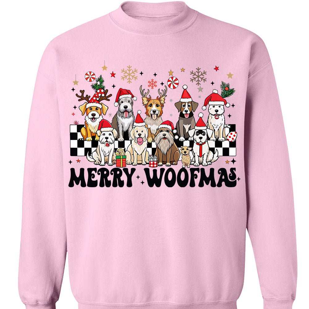 Merry Woofmas Sweatshirt, Pet Lovers Christmas Sweatshirt, Happy Christmas Ugly Sweatshirt - K1492