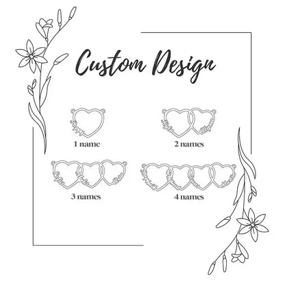 Personalized Family Name Heart Necklace, Custom Kids Names Necklace for Mom, Mothers Day Gift Jewelry 684799