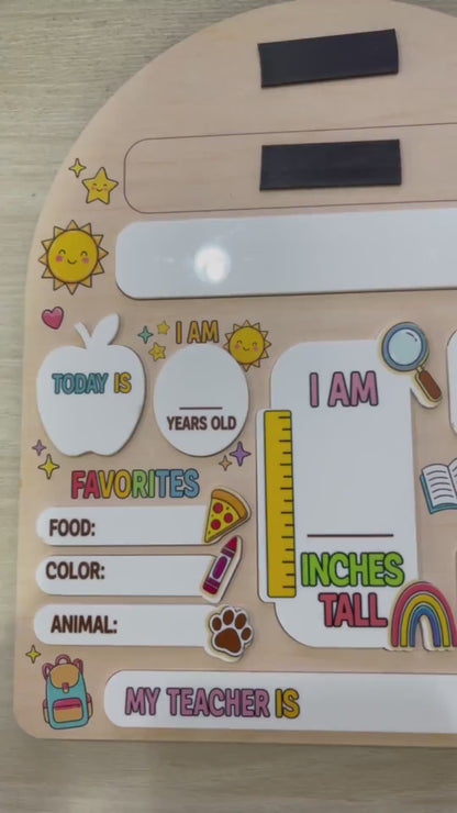 Personalized First Day of School Sign, Custom Back to School Board, Preschool Kindergarten Photo Prop 685371