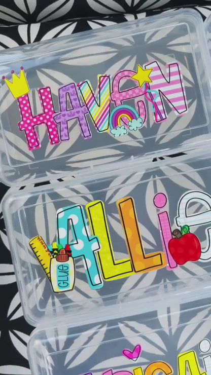 Personalized Pencil Boxes, Pencil Pouch, Custom Pocket Folder with Prongs, Zipper Pouch, Back to school Gift 685367