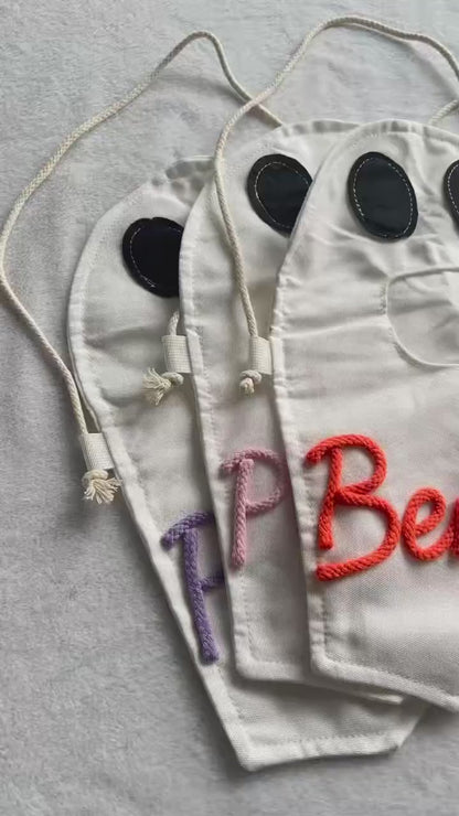 Personalized Ghost Halloween Candy Bag, Custom Name Trick or Treat Bag, Kids Halloween Candy Tote 685834 WFD
