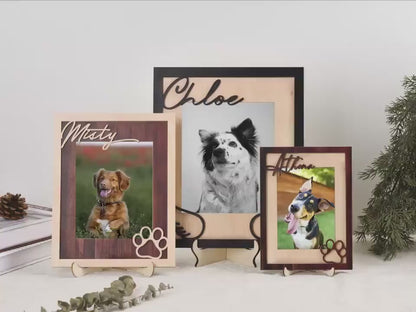 Personalized Pet Memorial Picture Frame, Custom Wooden Dog Photo Frame, Rainbow Bridge Pet Loss Gift 685446 WFD
