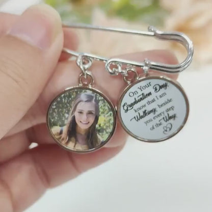 I Know You’d Be With Me | Personalized Memorial Graduation Pin | Memorial Pin | Custom Photo Charm 684862