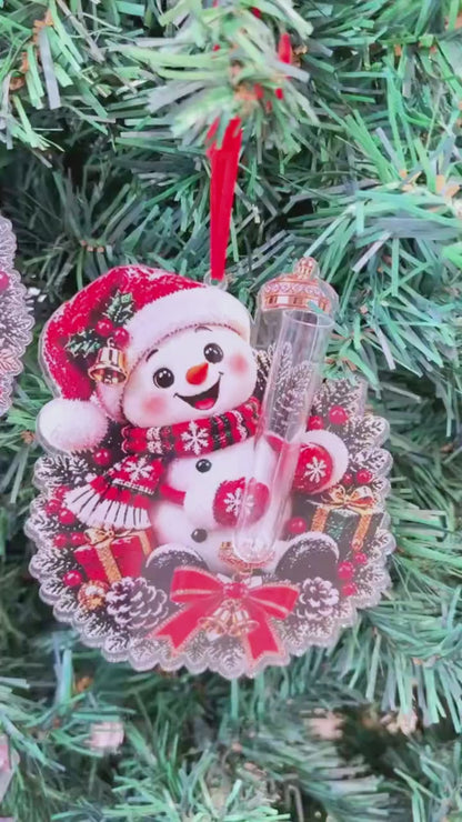 Personalized Christmas Animal Acrylic Money Holder Ornament, Custom Name Cash Gift, Cute Holiday Tree Decoration 686939 WFD