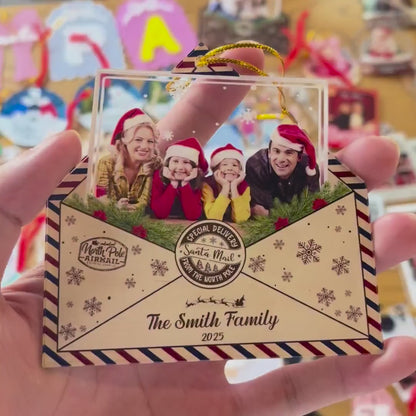 Custom Family Photo Acrylic Ornament, Personalized Christmas Envelope Ornament, Holiday Keepsake Gift 686439 WFD