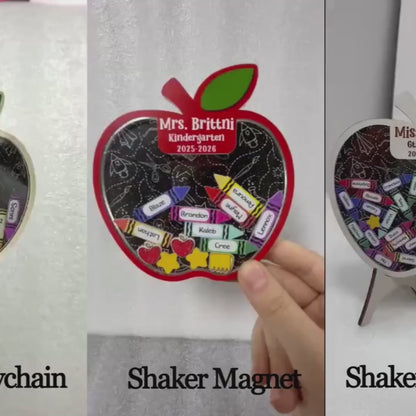 Teacher Apple Shake Magnet, Personalized Fridge Magnet, Custom Student Names, Thank You Teacher Gift 684788
