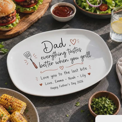 Personalized Dad Grilling Plate, BBQ Serving Plate, Father’s Day Gift, Custom Grilling Platter For Dad 685126