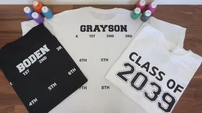 Personalized Grow With Me Front & Back Shirt, Custom Class of Kids Handprint Large Print Shirt 685740 WFD