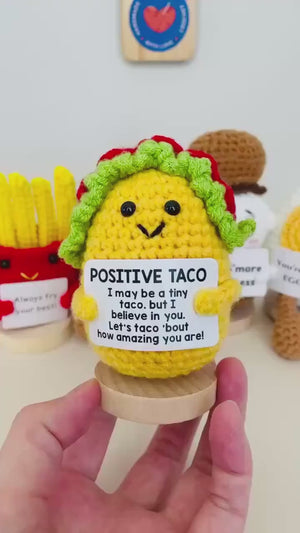 Positive Taco Crochet, Handmade Crochet Taco, Crochet Emotional Support Positive Taco, Gift for Him, Gift For Her 683935