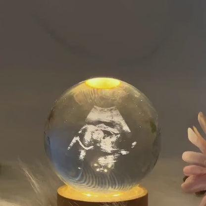 Custom Photo Crystal Ball Night Light | Personalized Night Light | Pregnancy Reveal | Baby Sonogram Keepsake Gift 684318