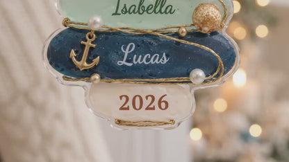 Personalized Sea Glass Tree Acrylic Ornament, Custom Name & Number Christmas Gift For Family 686442 WFD