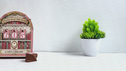 Vintage Book Read Tracker, Personalized Book Lover Gift, Reading Tracker, Books Read This Year Counter, Reading Lover Gift, Library Decor