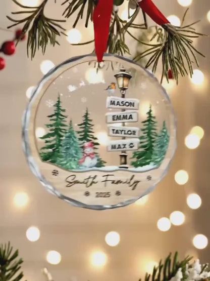 Custom Family Names Glass Ornament, Personalized Family & Pet Christmas Keepsake Gift 685762 WFD