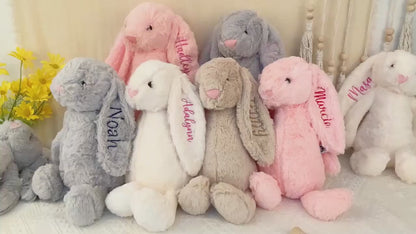 Personalized Embroidered Plush Bunny Rabbit Toy | Custom Name Bunny Toy | Easter Gift 684379