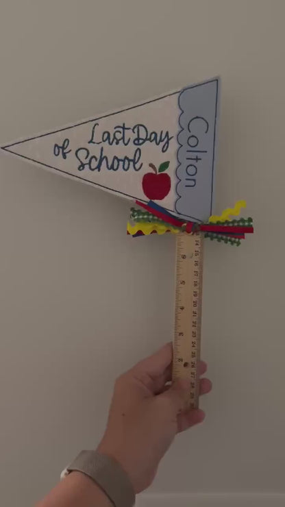 Personalized First Day of School Pennant Flag, Custom Name School Photo Prop, Back to School Keepsake 685525 WFD
