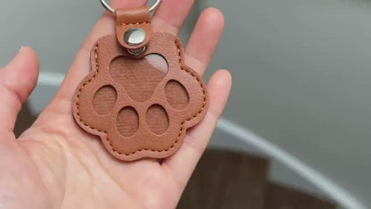 Personalized Pet Fur Memorial Keychain, Dog Fur Leather Pouch, Memorial Keychain For Dog Cat, Gift For Dog Lovers, Cat Lovers BX25