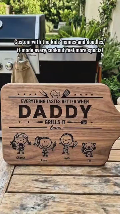 Personalized Dad Grandpa BBQ Paddle Board, Custom Name Grilling Cutting Board, Father’s Day Gift 685133