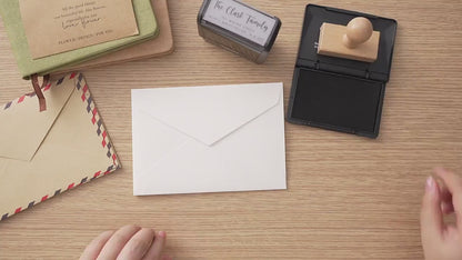 Personalized Return Address Stamp – Self-Inking, Wood Handle & Embosser for Cards and Holiday