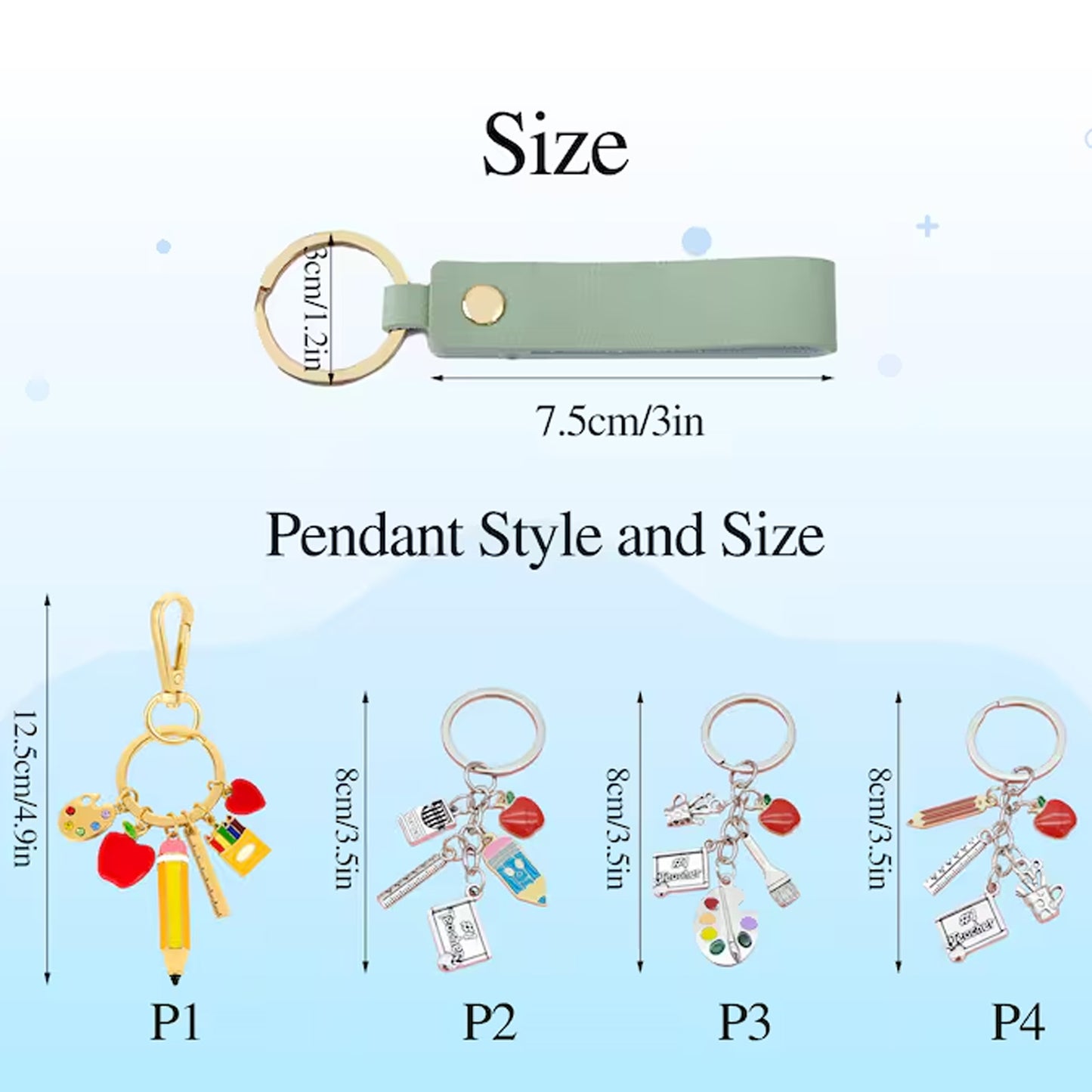 Personalized Teacher Keychain, Custom Name Leather Keychain, Teacher Appreciation Gift, Back to School Gift 684916