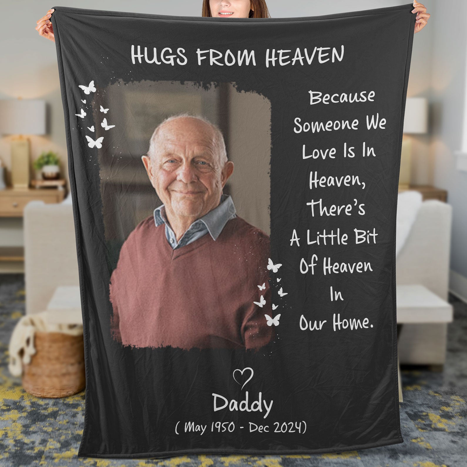 Someone We Love Is In The Heaven, Personalized Memorial Blanket, Memorial Custom Photo Blanket, Remembrance Gift- 681951