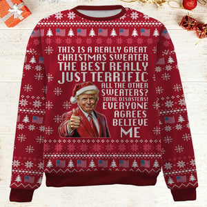 Really Great Christmas Sweater Trump Ugly Sweater | Funny Trump All-Over-Printed Sweatshirt | Christmas Gift For Trump Supporters 683558 – GOP