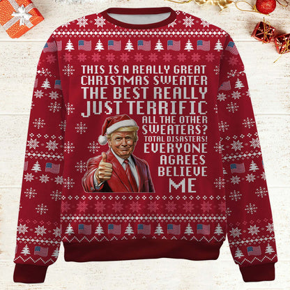Really Great Christmas Sweater Trump Ugly Sweater | Funny Trump All-Over-Printed Sweatshirt | Christmas Gift For Trump Supporters 683558 – GOP