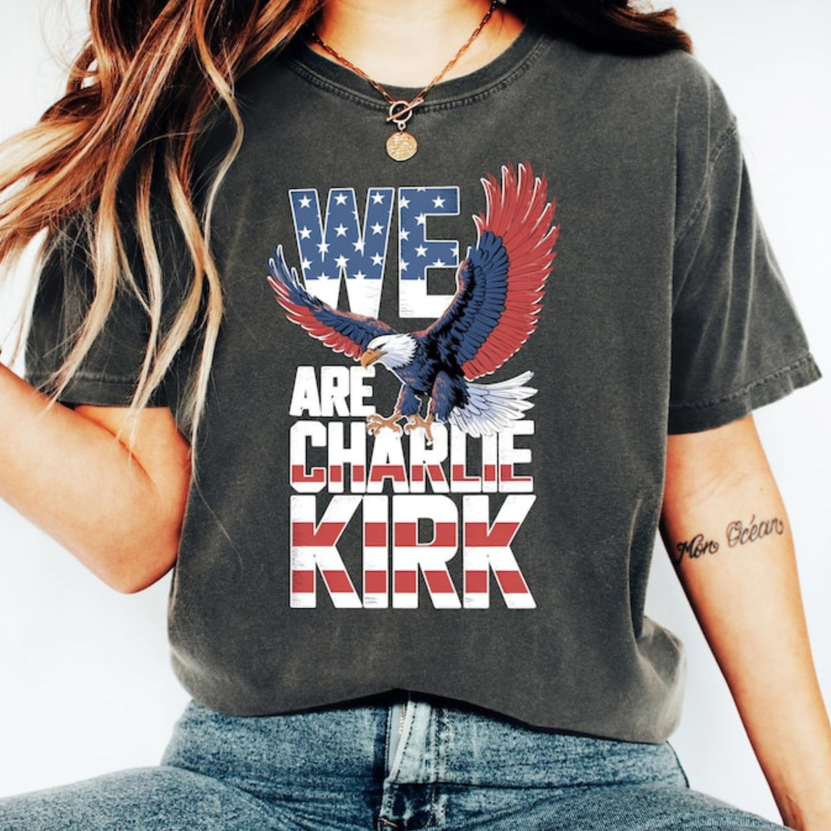 We are Charlie Kirk Shirt | Patriotic Dark T-Shirt | Pray for Charlie Kirk | Political Shirt 683027